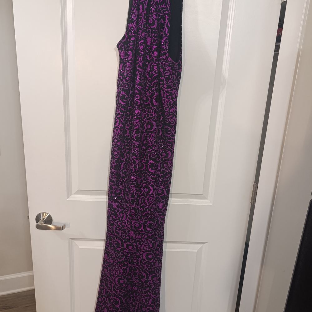 SHEIN Black and Purple Sleeveless Dress